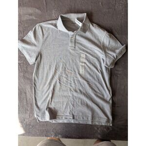 Old Navy Mens Go-Dry Classic Fit Polo Shirt Large Gray Short Sleeve NWT 583885